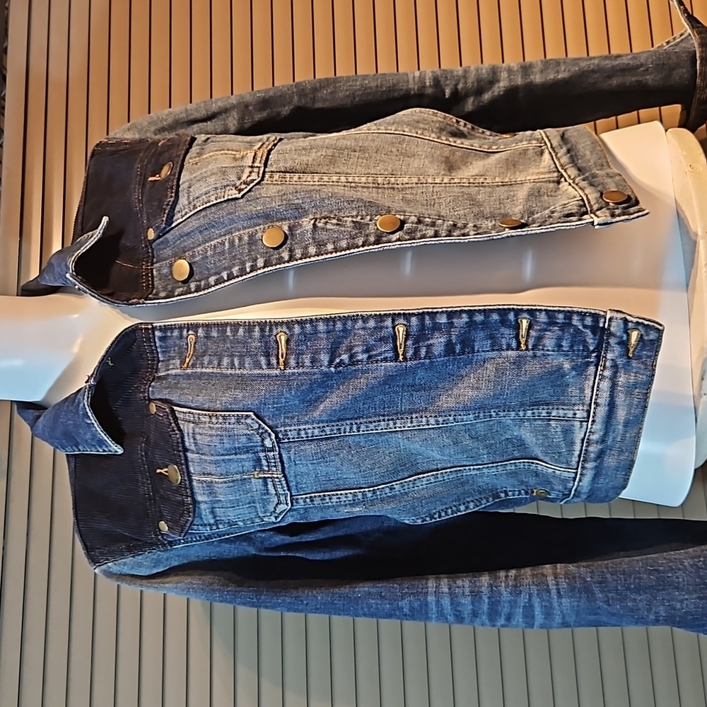 Preloved Size 12 one-off designer jeans jacket fr. sample sale. Corduroy & denim - Picture 14 of 14